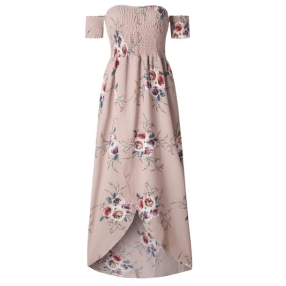 Sexy Off The Shoulder Floral Split Front Dress NEW - Picture 5 of 6